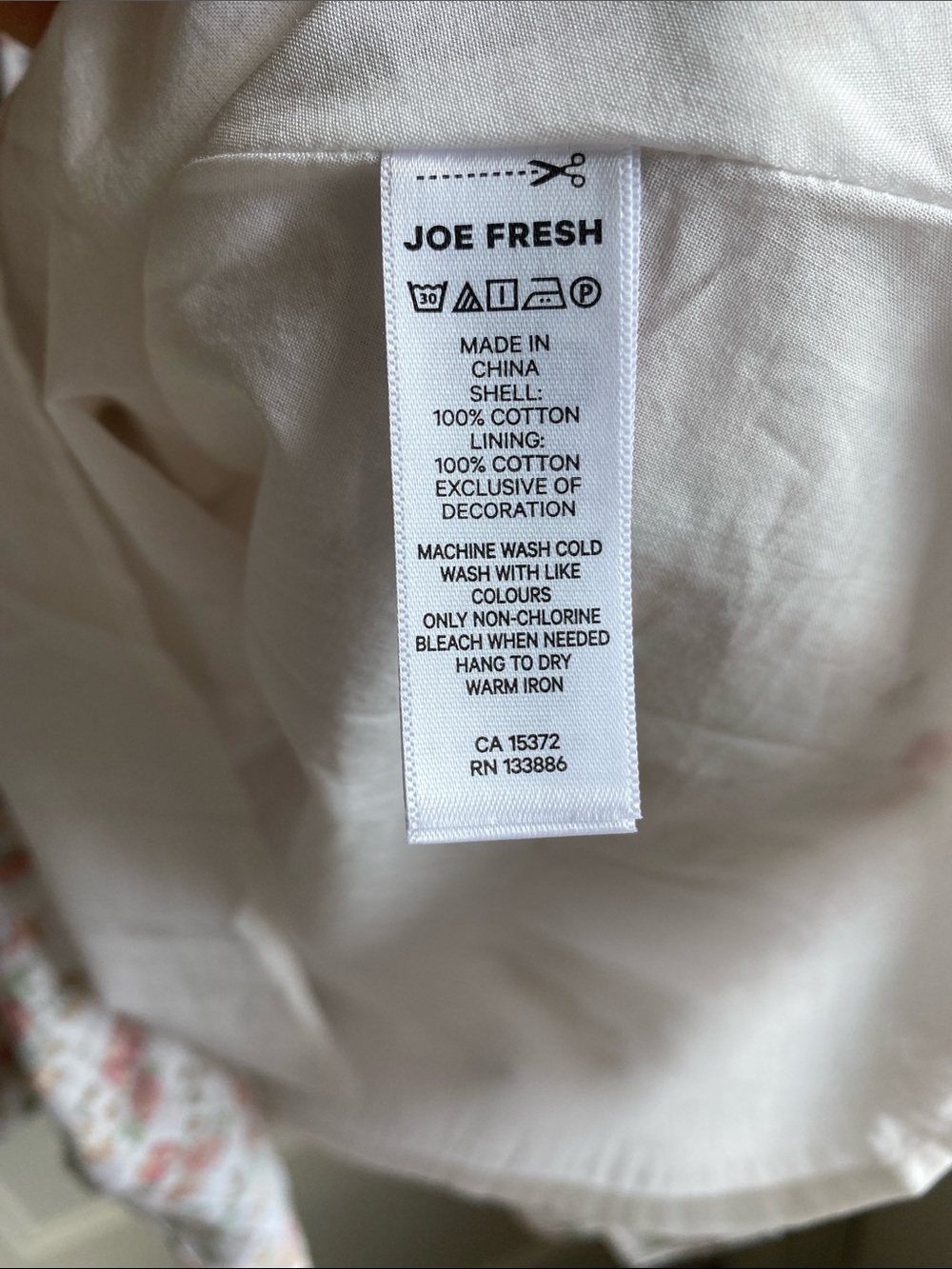 Joe Fresh x Jillian Harris White Floral Tiered Dress with Peach Pink Accents - Picture 8 of 8